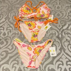 NWT GB Floral Bikini 1 Top 2 Bottoms
